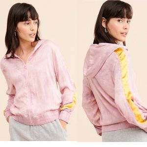 Women's Electric Rose Pink Bomber Jacket with Yellow Accents